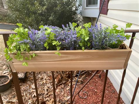 wood railing planter boxes